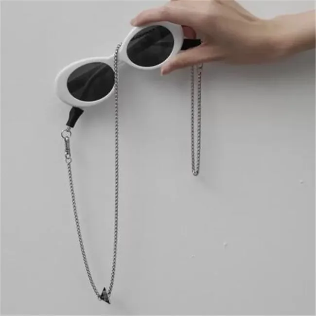 Moda Üçgen Metal Bağlantı Zinciri Kolye Kulaklık Korucu Sunglassessstrap Tutucu Slip Gözlük Accessori219x için Anti-Lost Zincirler
