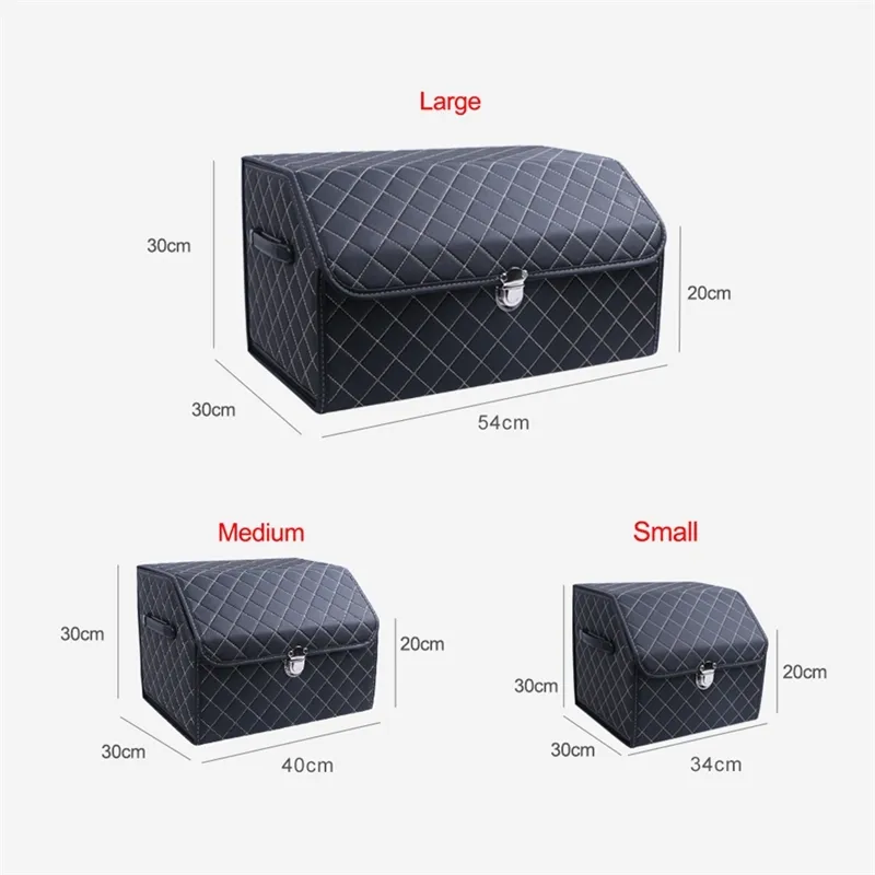 Pu Leather Car Trunk Storage Box أعلى درجة منظم قابلة للطي أكياس قابلة للطي تخزين لترتيب سيدان سيارات الدفع الرباعي MPV 220402339S