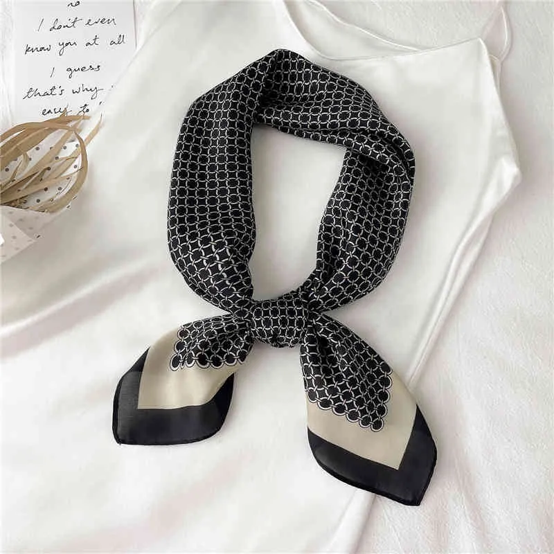 Frauen Seide Satin Mode Haar Bandana Square Schal Druck Weibliche Hals Binden Handtasche Foulard Kopftuch Schal Hijab Weichen Sommer