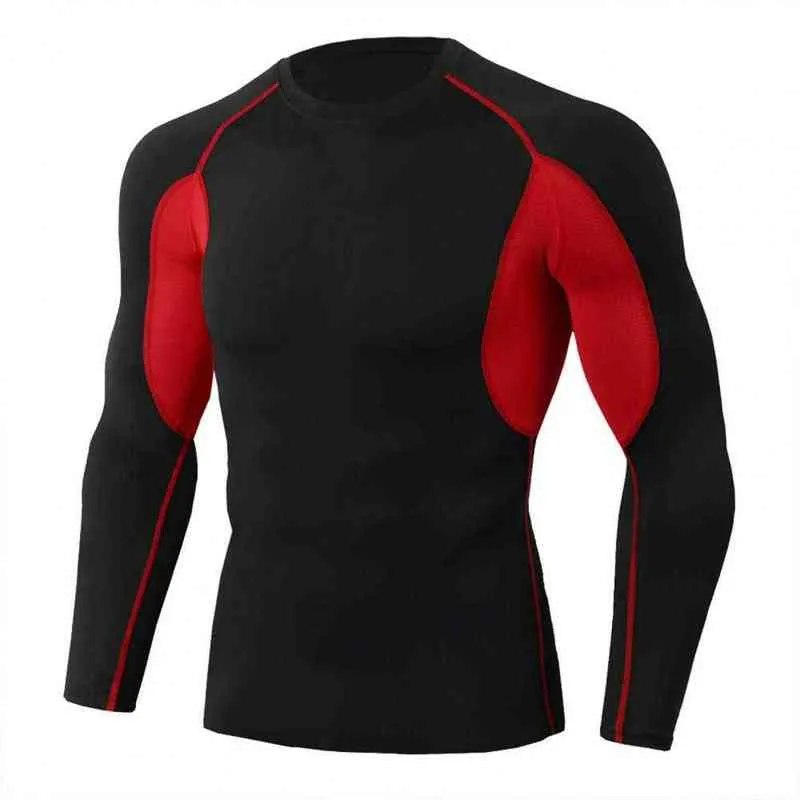 Fitness T shirt for Men Tee Top Quick Dry Polyester Long Sleeve Sports Fitness T-shirts Men Slim Pullover Tops L220704