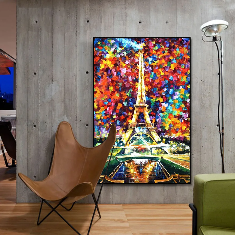 Abstract Oil Painting Iron Tower Poster Canvas Print Wall Art Picture For Living Room Home Decor Wall Decoration Frameless