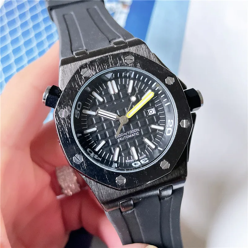 2022 Nuevo reloj para hombre Reloj de pulsera automático de cuarzo Hora Reloj de pulsera de acero inoxidable Correa de goma de alta calidad Moda Multifunción Waterpro2073