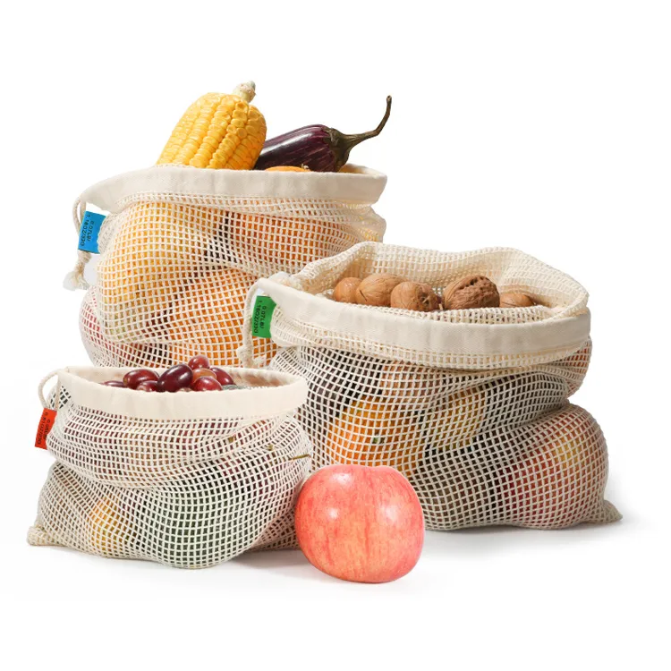Mesh Net Bag Winkelen Herbruikbare Fruit Storage String Shopper Handtes Opvouwbare Grote Capaciteit Boodschappentas
