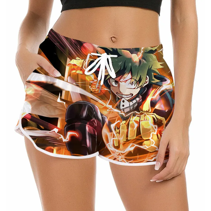 Women Shorts My Hero Academia 3D Printing Anime Shorts for Fashion Casual Daughter Beach Shorts W220617