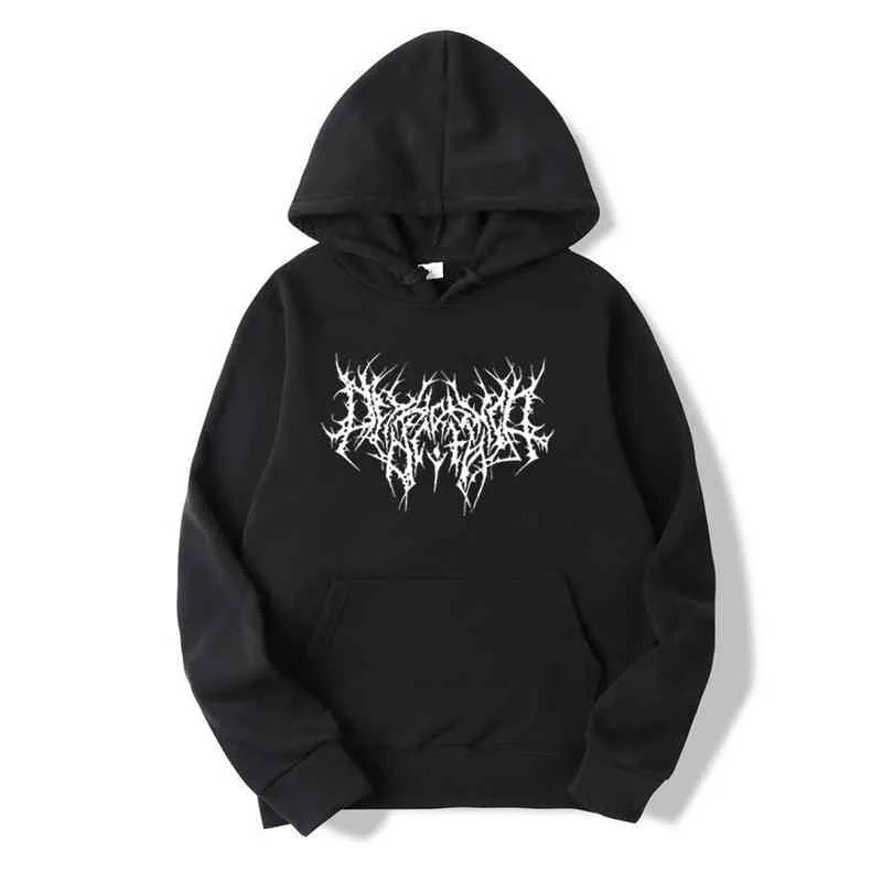 Ny gotisk överdimensionerad hoodie långärmad harajuku tröja män och kvinnor estetiska hiphop retro vänner vinter män