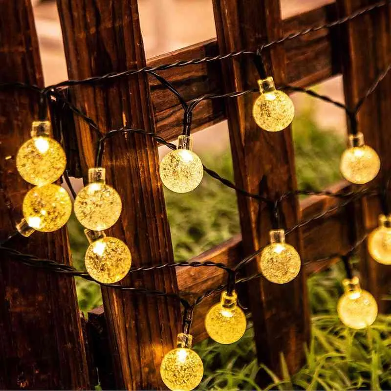 Illuminazione solare esterni Decorazione da giardino String Light IP Impermeabile Lampada da sole Patio Decor Garland Street Illuminazione da campeggio J220531