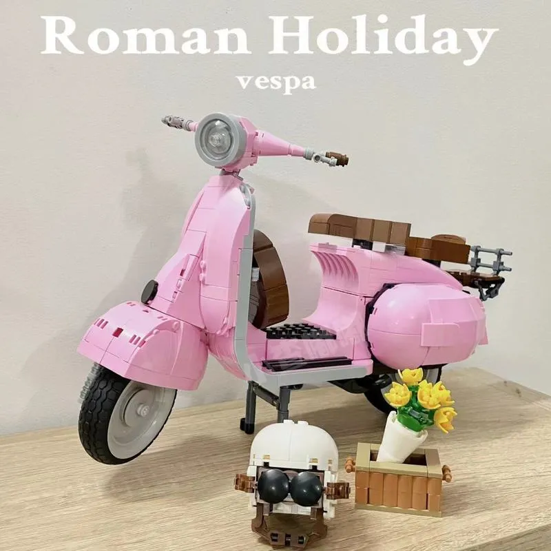 Roman Holida 125 MOC 10298 Famosa Città del Motociclo MOTO Blocchi di Costruzione Assemblati Mattoni Modello High Tech Giocattoli I Bambini Regalo 220715