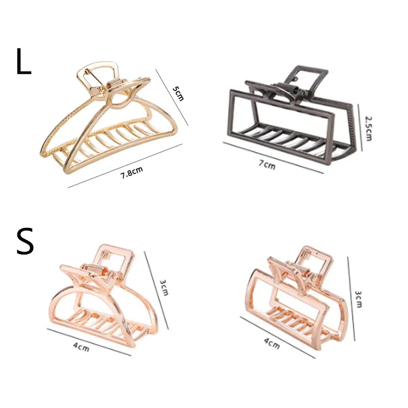 Kobiety dziewczęta geometryczne fryzury zaciski metalowego kraba księżyca klip solidny kolor