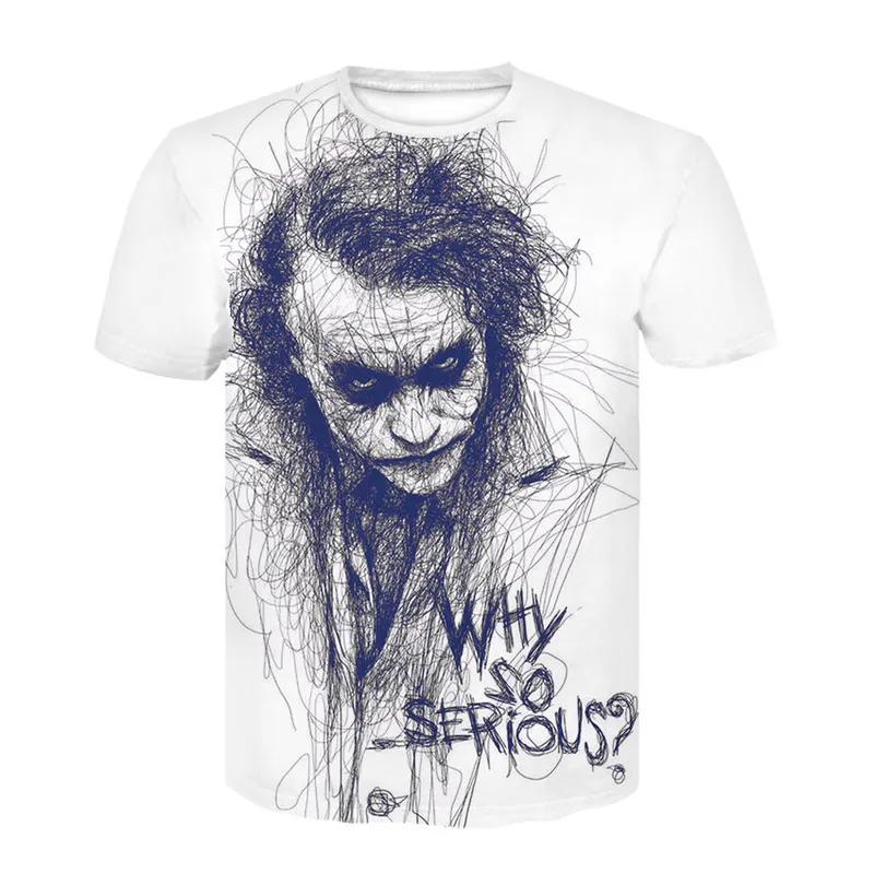 Mode 3d tryckt t -shirt barn s bär joker ansikte tshirts clown kort ärm cosplay t shirt man kvinna topps 220712