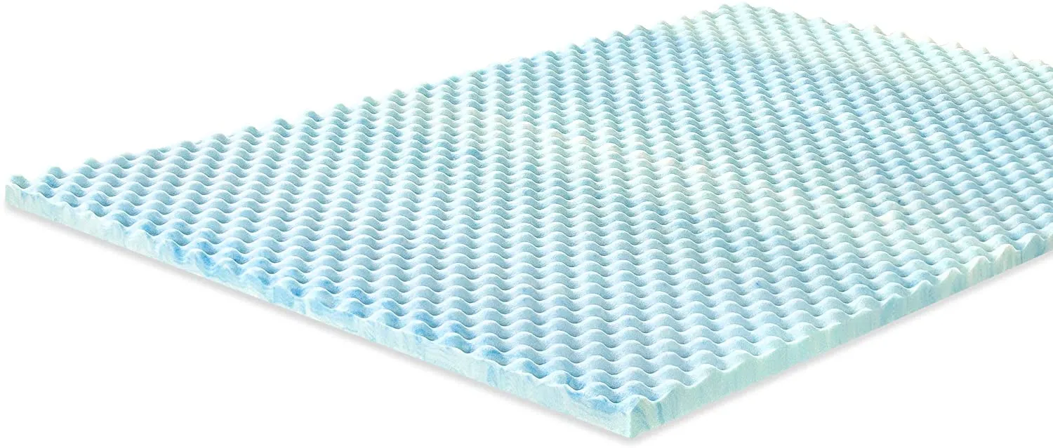 Lagergröße 1 5 2 3 4 Zoll Swirl Gel Cooling Memory Foam Matratzenauflage Kühlluftstrom Design210Q