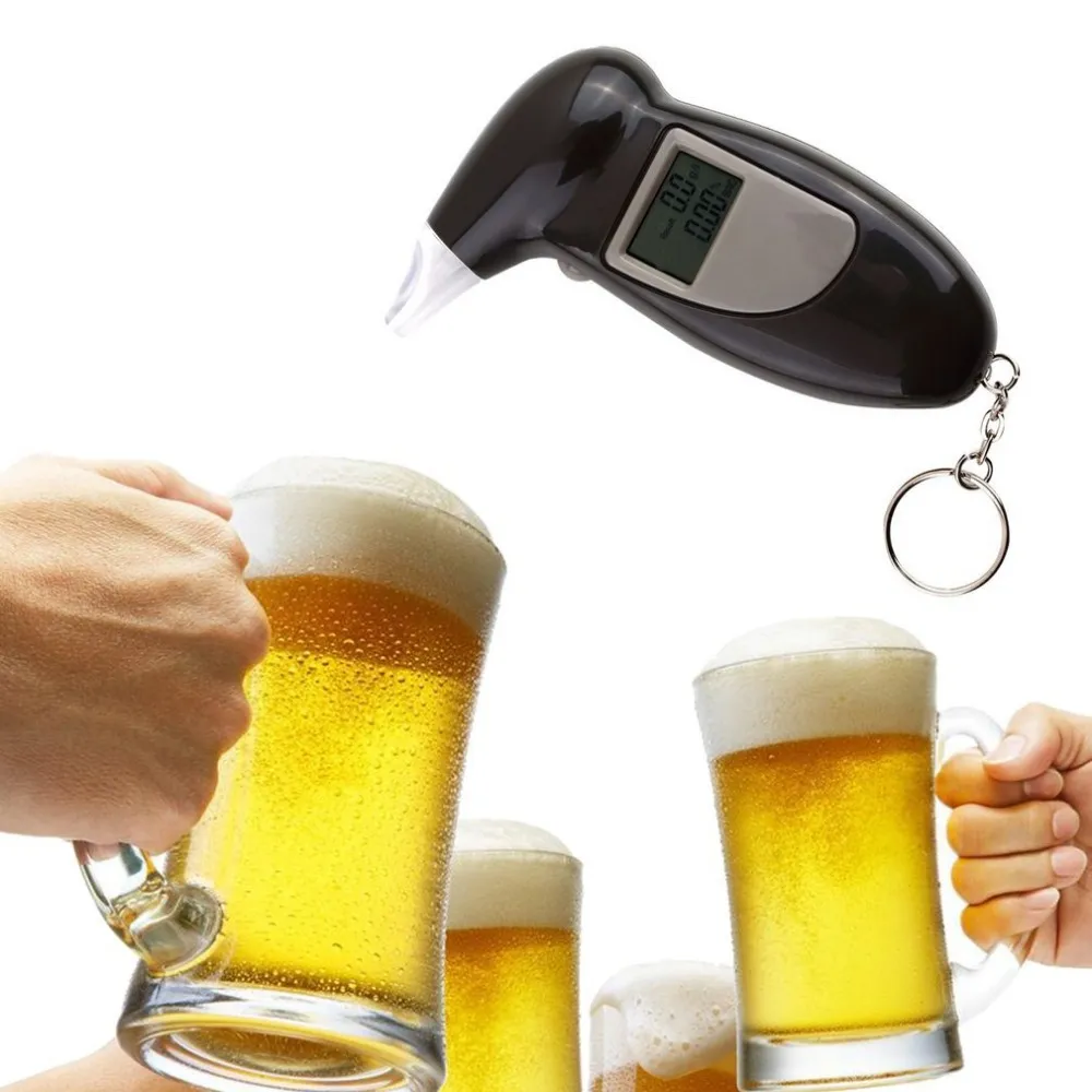 Professionele Alcohol Adem Tester Blaastest Analyzer Detector Test Sleutelhanger Breathalizer Blaastest Apparaat Lcd-scherm