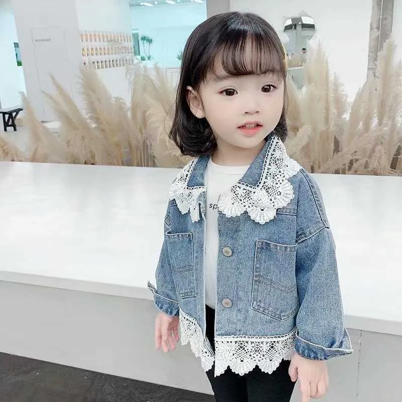 Jackets Kids Girls Denim Baby Flower Embroidery Coats Spring Autumn Fashion Child Kids Outwear Ripped Jeans Jackets Jean
