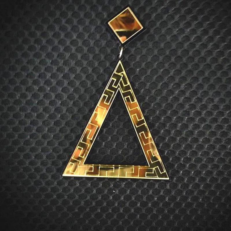 Orecchini pendenti a triangolo super grandi in acrilico oro argento gioielli alla moda da donna212I
