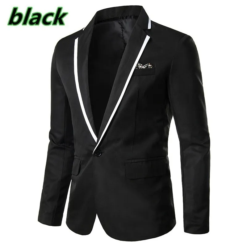 Blazer Masculino Homme Slim Fit for Men Stylish Casual Solid Blazer Business Wedding Party Outwear Coat Suit Tops 220409
