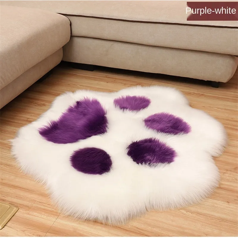 Mignon chat patte ours pied coussin Animal empreinte forme doux en peluche tapis maison canapé Table tapis de sol chambre décoratif 220401