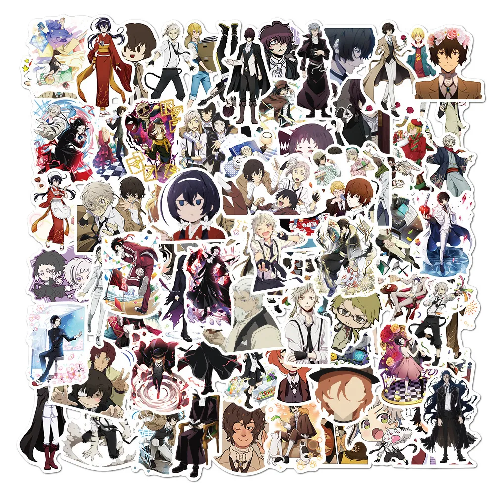 Novo À Prova D 'Água 10/30 / 50/Anime Bungo Stray Cães Adesivos Carro Skate Motocicleta Laptop Telefone Telefone Graffiti Decalque Kid Toy Sticker Adesivo