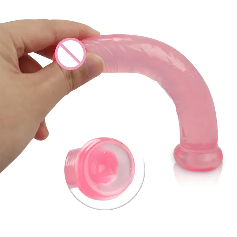 Morbido gelatina vibratore realistico pene anale ventosa maschio cazzo masturbazione femminile giocattoli erotici donna sexy adulta