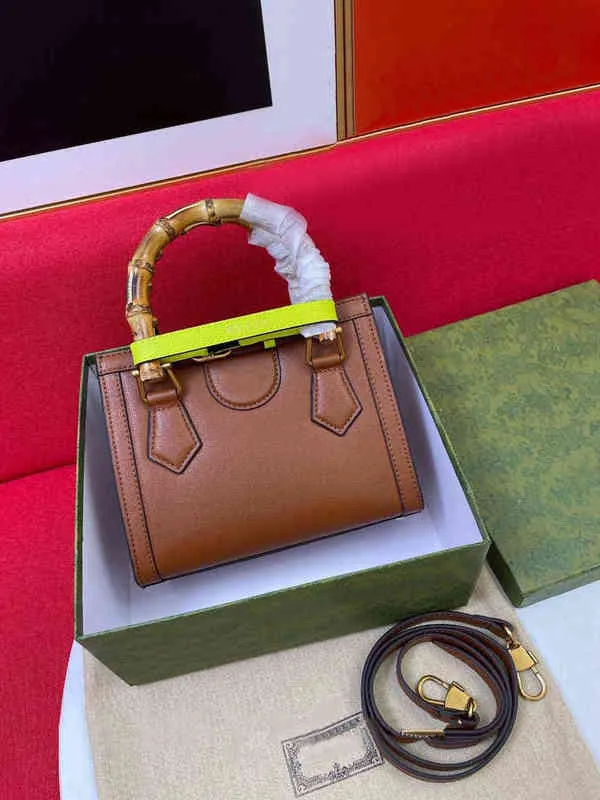 con scatola 2022 moda piccola grande borsa da donna in bambù borsa del progettista borsa di alta qualità verde rosa gestiscila mini borse da donna Diana a tracolla