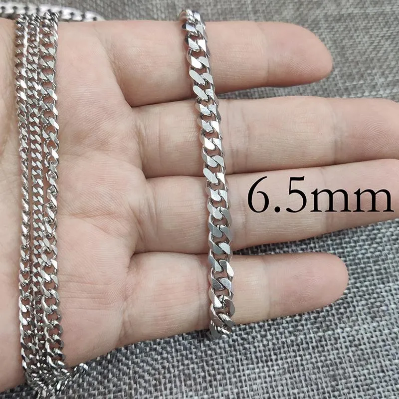 Chains Pieces Edelstahl-Halskette mit kubanischen Gliedern für Männer und Frauen, anlauffarbene, schwere Bordsteinkette, Halsband, 16, 18, 20, 22, 24 Zoll, Ketten247S