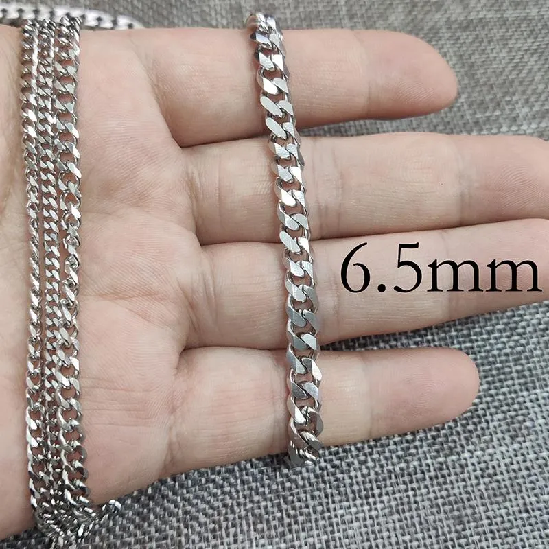Correntes peças de aço inoxidável cubano link colar para homens mulheres manchar pesado meio-fio gargantilha 16 18 20 22 24 polegadas