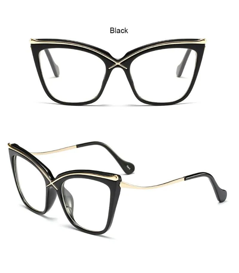 Solglasögon unika överdimensionerade leoaprd kattögonläsningsglasögon kvinnor stor ram vintage presbyopia clear anti blå ljus 2 4 leesbrils2625