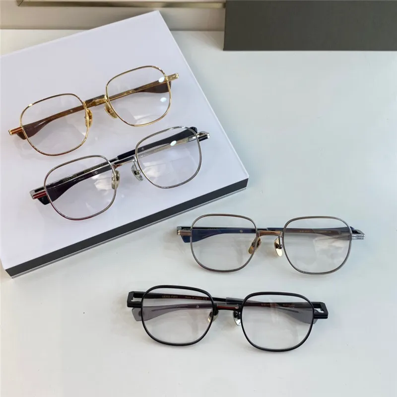 Novo design de moda masculino óculos ópticos VERS TWO K moldura redonda dourada vintage estilo simples óculos transparentes de alta qualidade lente transparente 250i