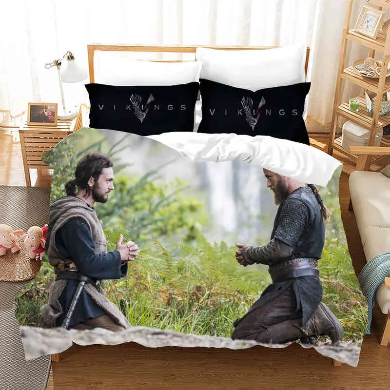 3d Printed Viking Legend Bedding Set Down Quilt Cover with Pillowcase Double Single King