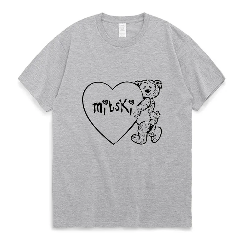 Mitski Sweetheart Bear T Shirt for Women Men Hip Hop Trend Harajuku T-shirt Short Sleeve 100% Cotton White Round Neck Tee Shirt 220708