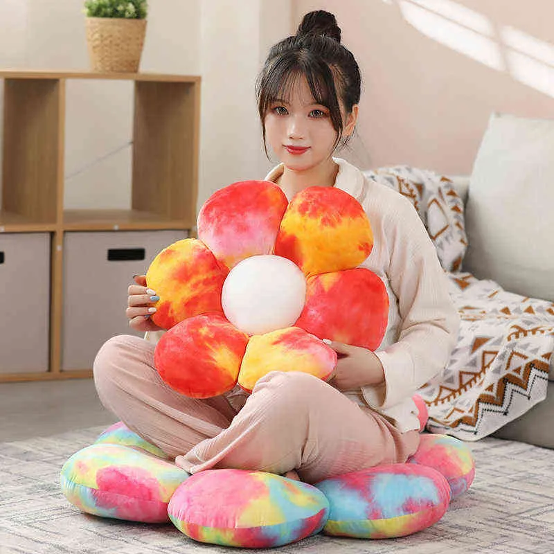 Belle Coloré Fleur De Pêcher Fleur En Peluche Oreiller Jouets Doux Plante En Peluche Pop Chaise Coussin Canapé Enfants Amoureux Cadeaux D'anniversaire J220704