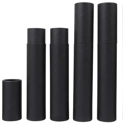 20 pièces noir Kraft papier carton bidon cylindre rond pot bouteille emballage boîte-cadeau Tube en carton CX2203239140073