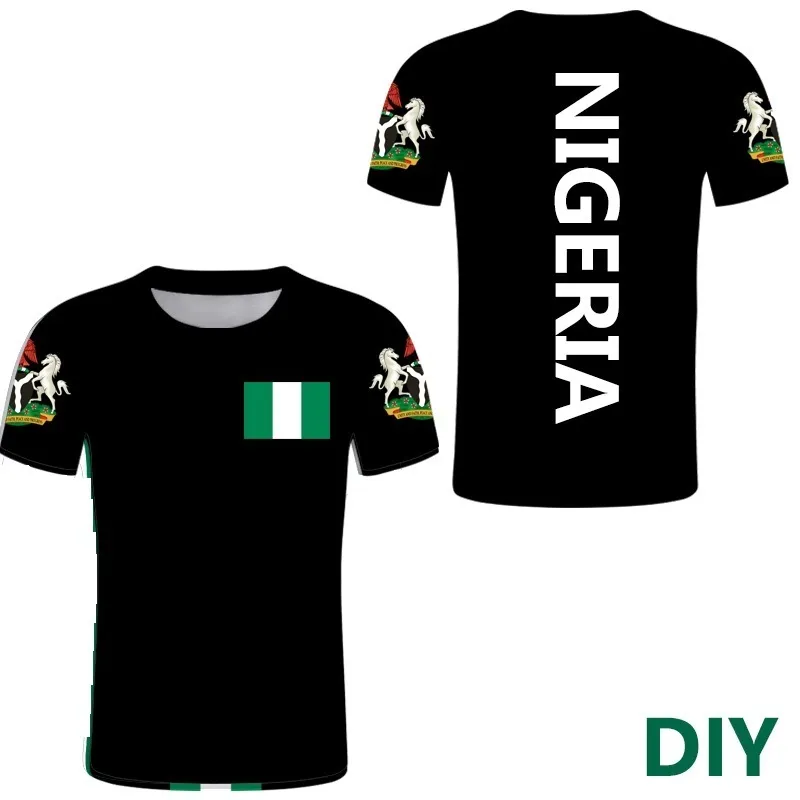 Nigéria t-shirt bricolage gratuit nom personnalisé t-shirt noir Jersey Nation drapeau guinée texte p o n t-shirt décontracté vêtements 220615