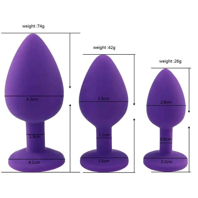 Cristal Diamant Butt Plug Silicone Anal Anus Prostate Masseur Buttplug Adulte Femelle Mâle Sex Toys pour Hommes Femmes Gay Y220427