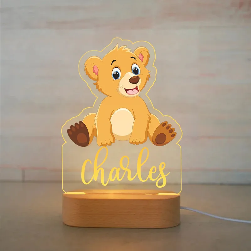 تخصيص الزرافة المخصصة للسلاحف الزرافة بيرل ، LED USB Night Light اسم مخصص للمصباح حيوان للأطفال أطفال غرفة نوم الأطفال 220623