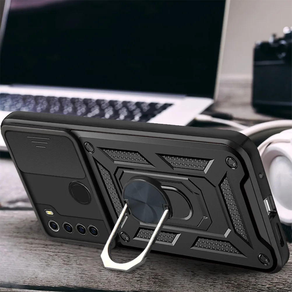 Hüllen für Xiaomi Redmi Note 8 2021 Note 8 Pro Case Cover Slide Kamera Objektivhalter Schutzring Magnetische Rüstung Stoßfest Fender