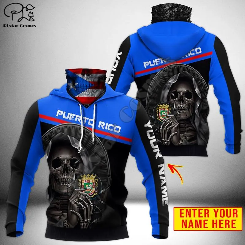 PLstar Cosmos National Symbol Flag 3D Stampato Moda Uomo Skull Mask Felpe con cappuccio Inverno Casual Abbigliamento antivento Stile 1 220708