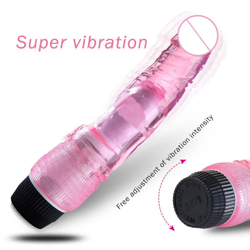 Gros gode réaliste en Silicone cristal, Super Vibration, vibrateur du point G, stimulateur, baguette de Massage à plusieurs vitesses, jouets pour adultes pour femmes