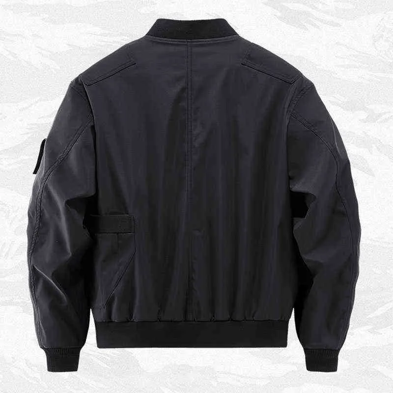 McIKkny Men Fashion Military Techwear Black Bomber Jackets Multi -Pockets Streetwear Harakuju Casual Outwear Coats voor mannelijke T220728