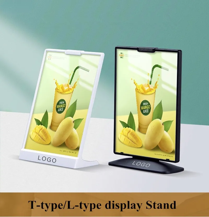 A5 148x210mm Plastic Sign Holder Bordkort Display Plastisk upprätt meny Holder Stand Poster Bildram