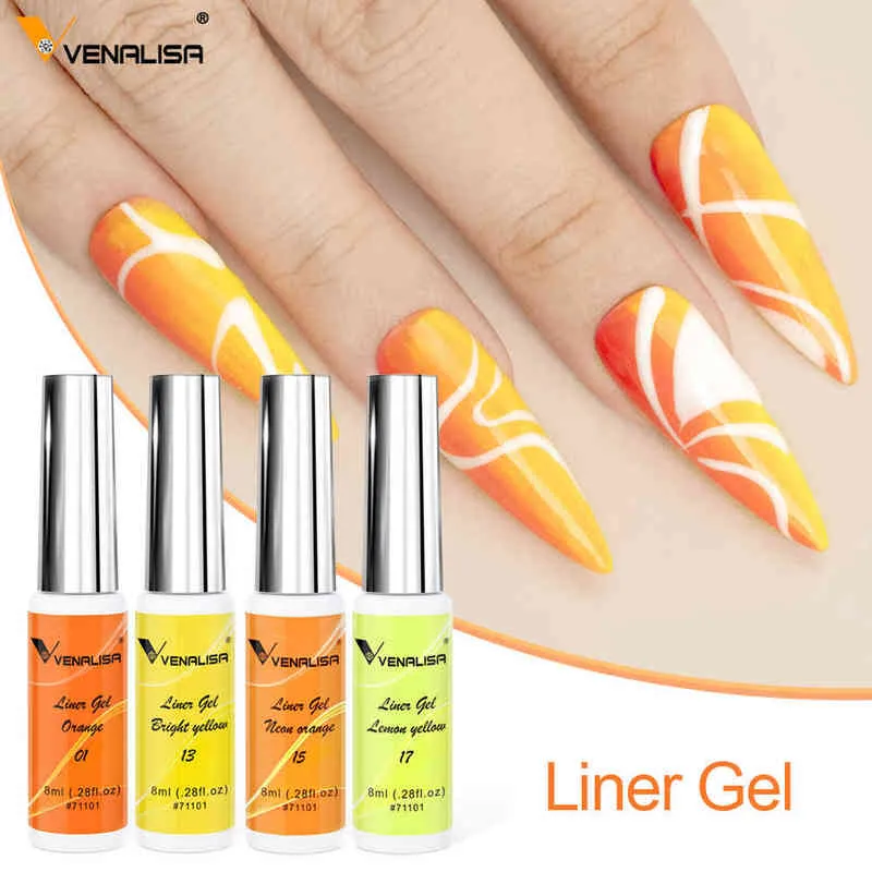 NXY Nail Gel 8 ml Liner Dessin Ligne Peinture Magnifique Couleur Français 21 Couleurs Art Design Peinture Polonais 0328