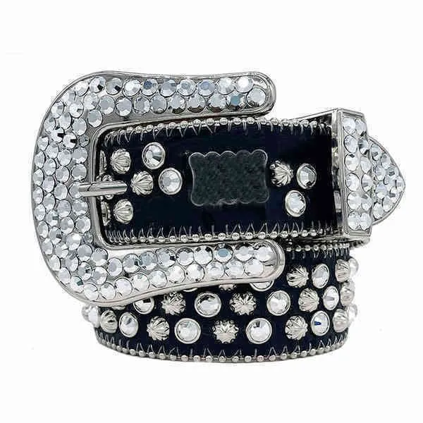 Designer Belt 2022 BB Simon Belts For Men Women Shiny Diamond Belt On Black Blue White Multicolour 00193W