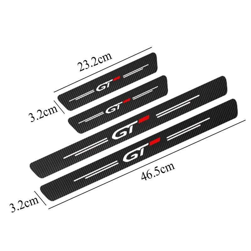 4 шт. GT GTLine защитная наклейка на порог автомобиля из углеродного волокна для Peugeot 106 107 108 206 207 208 2008 3008 306 308 307 508 4071880741