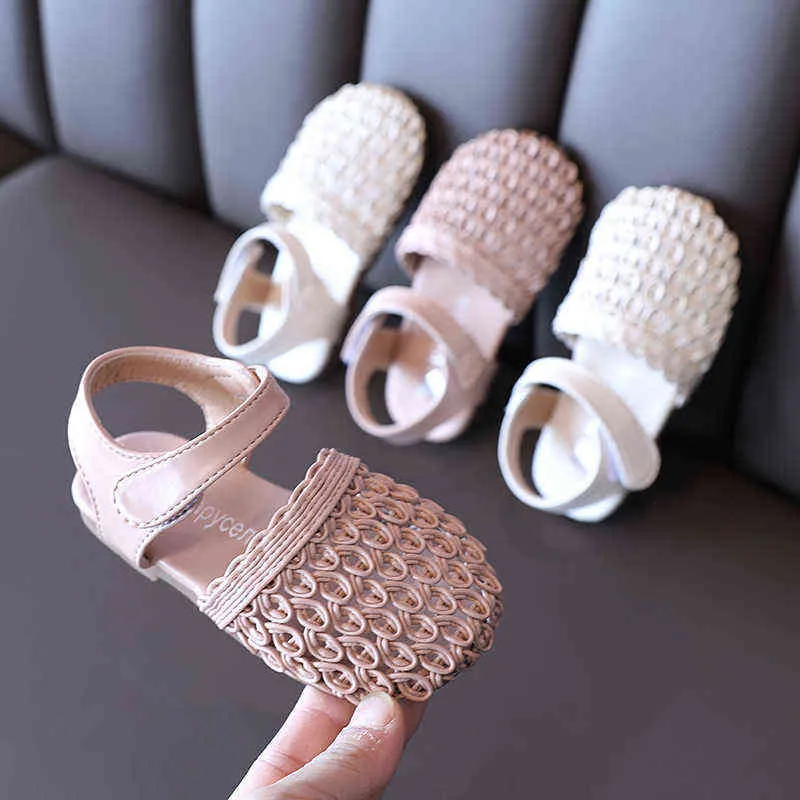 Çocuk Moda 2022 Çocuk Yaz Bebek Ayakkabıları Kızlar İçin Toddler Elbise Prenses Plaj Kesim Sandaletler 1 2 3 4 5 6 Yıl G220523