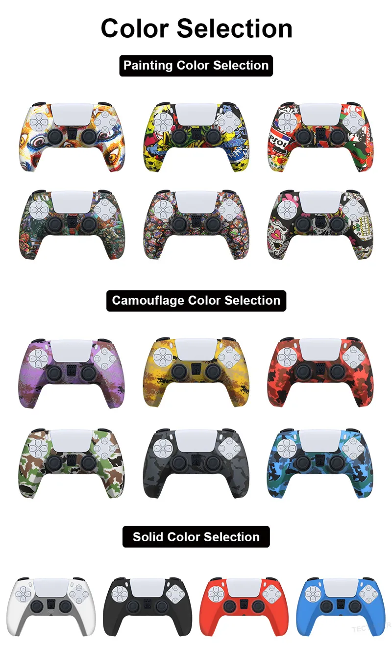 PS5 Soft Silikon Gel Gummi Hüllen Abdeckkappen für Playstation 5 Controller Schutzhülle PS5 Zubehör