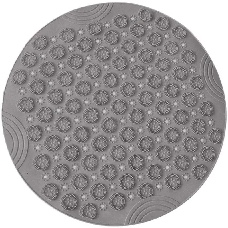 55X55cmTextured Surface Round Non Slip Shower Mat Anti Bath Mats with Drain Hole in Middle for Stall,Bathroom Floor 220401
