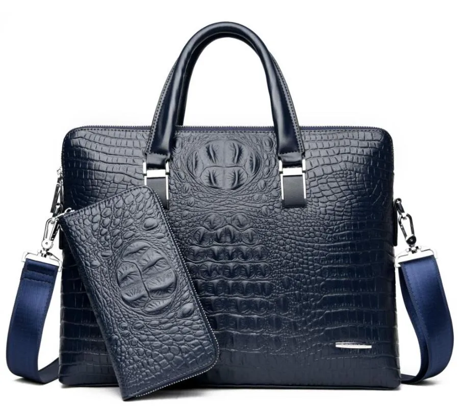 Портфели мужские брендовые с крокодиловым узором дизайнерская сумка из искусственной кожи аллигатора деловая офисная сумка для ноутбука мужская винтажная сумка 20279P