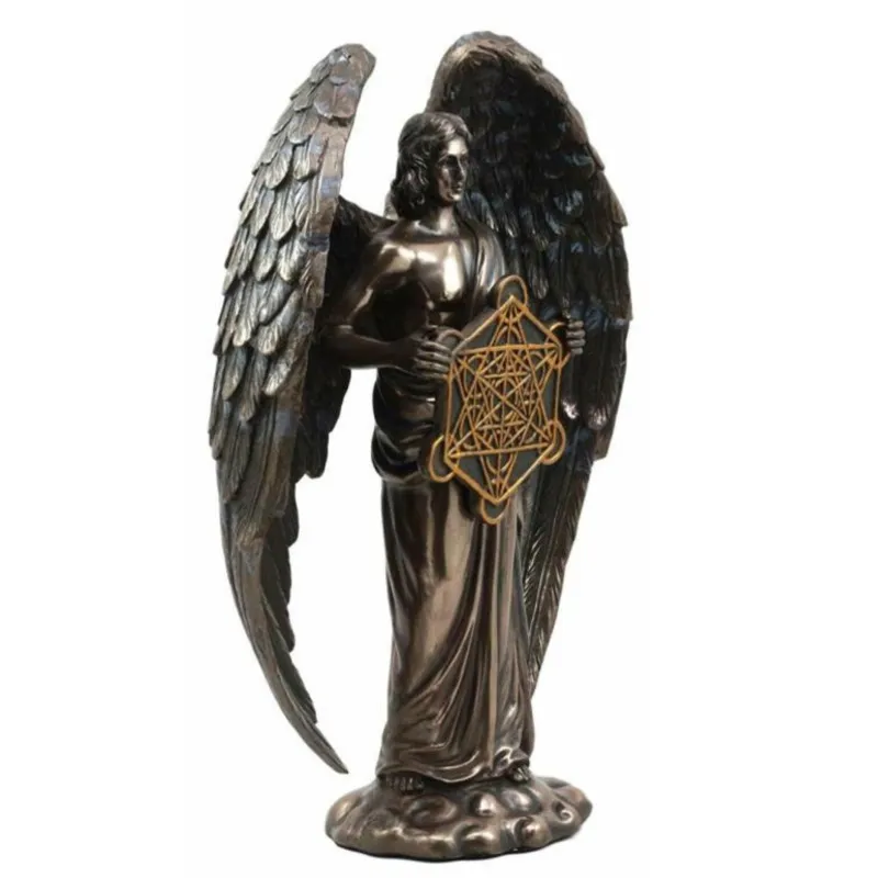 Bronzato Seraphim Guardiano a sei ali con spada e serpente Grande statua di angelo Statue in resina Decorazioni la casa Decorazione 220617