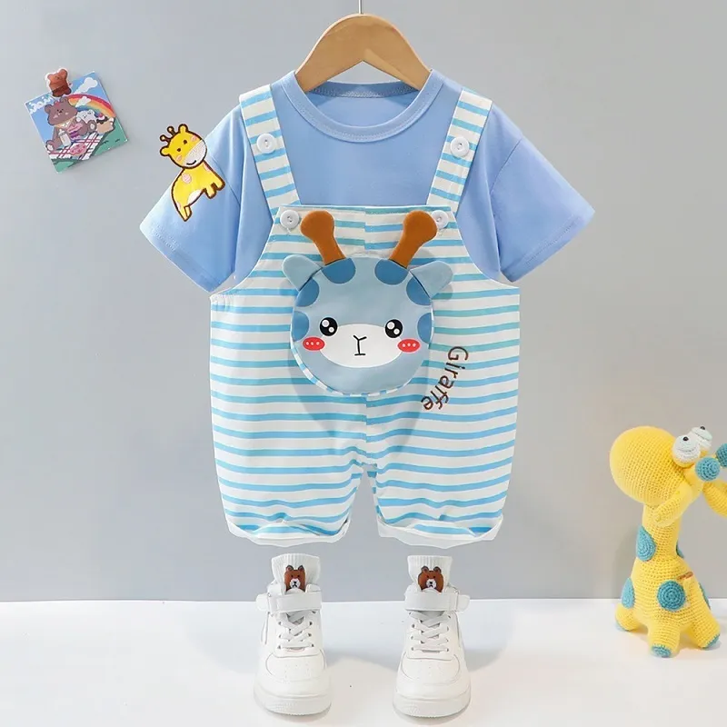 born Baby Girls and Boys Clothing Suit For Spring summer Grils Bows Set Cute Overalls Baby Clothing Set For Boys Clothes 220509
