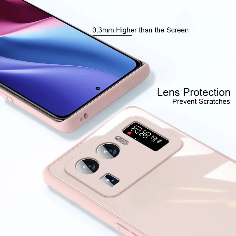 Xiaomi MI 11 10 Pro Sıvı Silikon Çerçeve Kapağı 10T Lite için 9H Temperli Cam Telefon Kılıfları