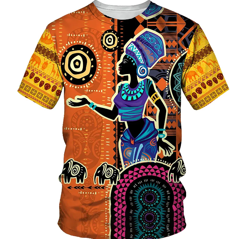 Africano men039s tshirts verão o pescoço manga curta tshirt plus size casual homem topo estilo vintage 3d impresso dashiki roupas 226933043