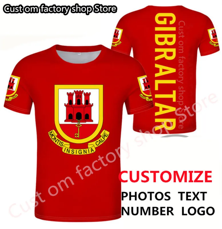 GIBILTERRA t shirt fai da te su misura nome numero gib nazione bandiera gi paese repubblica college stampa p o abbigliamento 220616